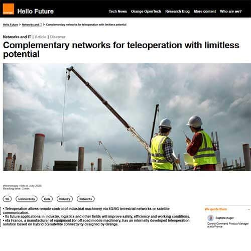 Hello Future, die Orange Website für Forschung und Innovation, spricht über uns!